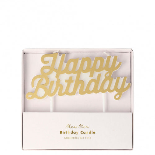 Meri Meri // Gold Happy Birthday Candle
