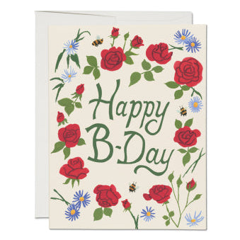 Red Cap Cards // Happy B-Day Roses