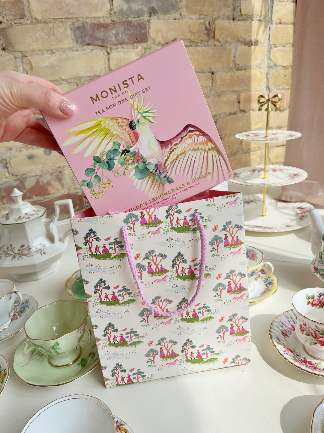 Red Cap Cards // Fairy Tale Toile Gift Bag (Medium)