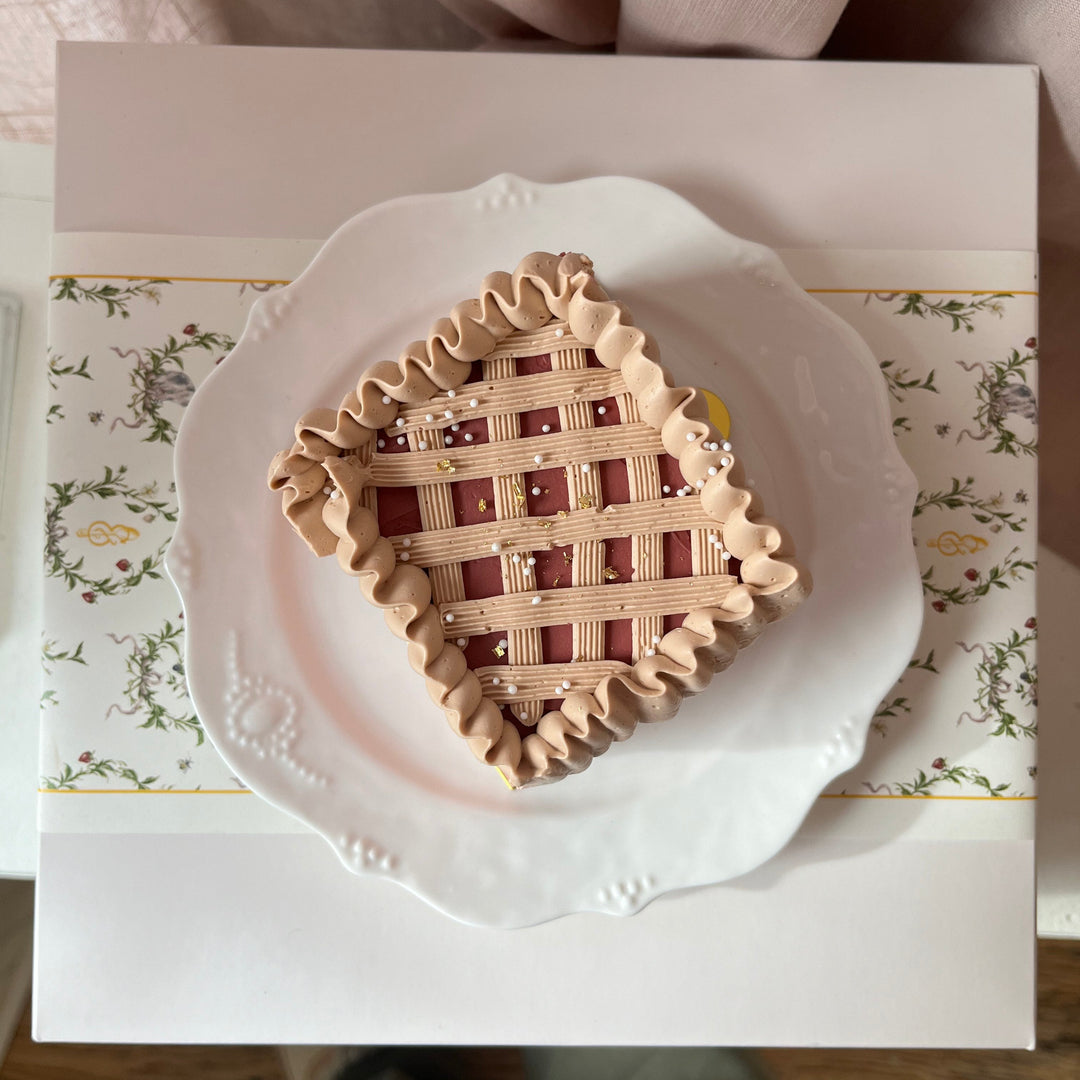 3" Seasonal Buttercream Tea Cake // Sour Cherry Rhubarb