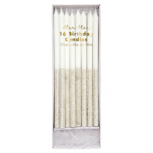 Meri Meri // Silver Glitter Dipped Candles