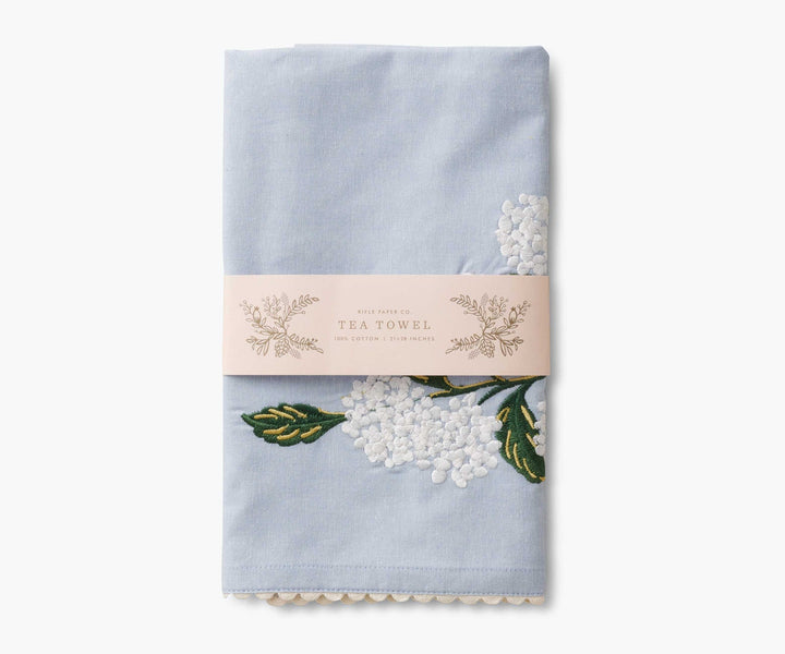 Rifle Paper Co. // Hydrangea Embroidered Tea Towel